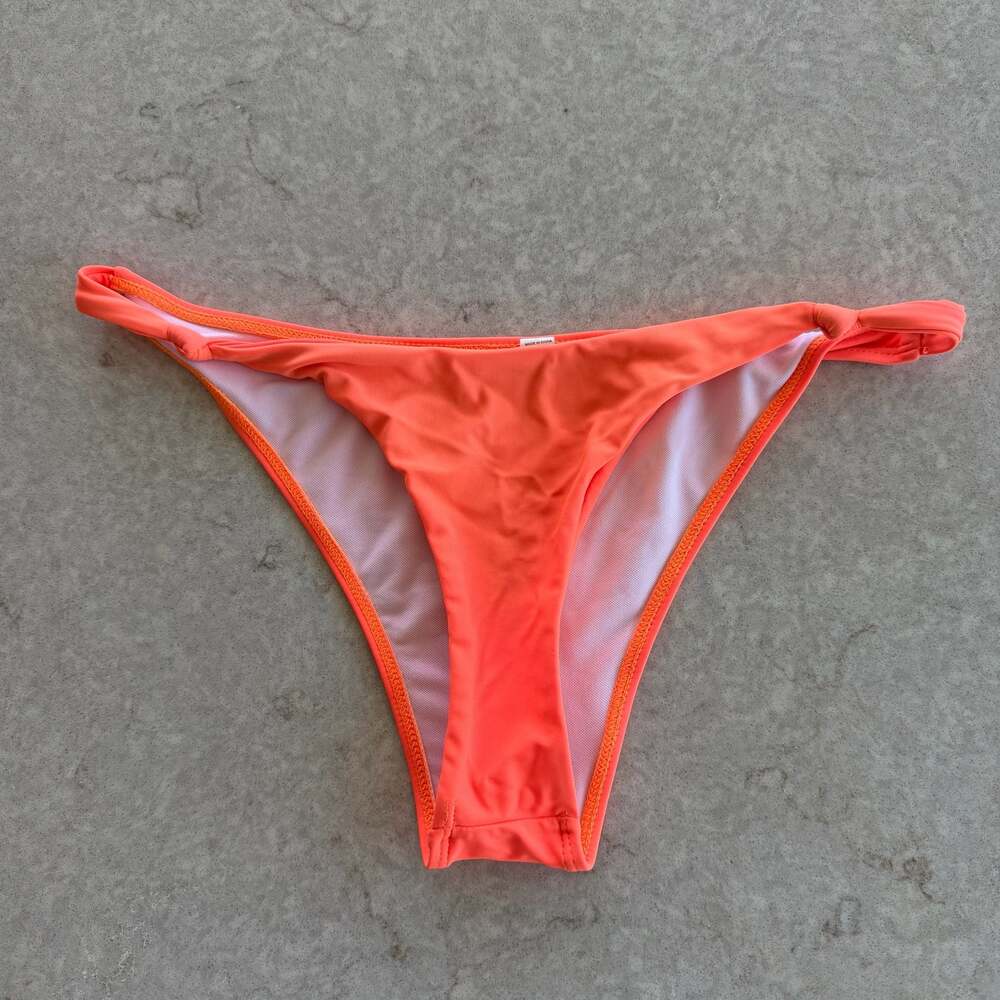 Neon Orange Side-Tie Bikini Bottoms